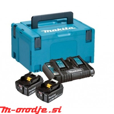 Makita LXT SET v kovčku Makpac 3, 2 x BL1850B z dvojnim polnilnikom DC18RD