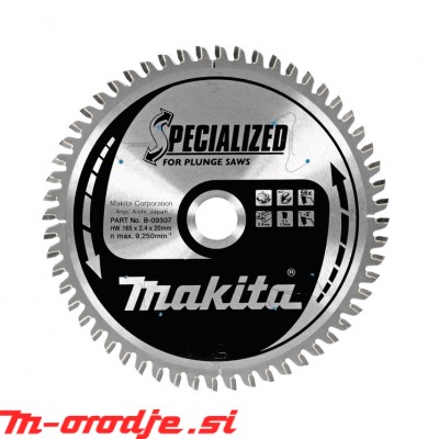 Makita TCT Žagin list 165x20mm, 56z ZA ALUMINIJ B-09307 / B-33021