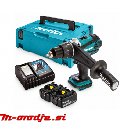 Makita DDF458RTJ akumulatorski vrtalni vijačnik, BL,18V, 2x5,0Ah, DC18RC, KOVČEK