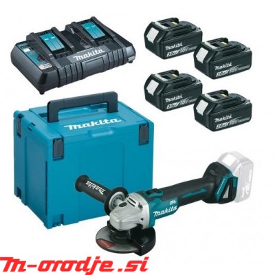 Makita LXT Li-Ion akumulatorski set v kovčku Makpac 4, 4 x BL1830B z dvojnim polnilnikom DC18RD in DGA504Z