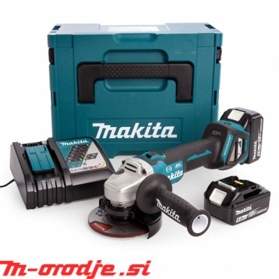 MAKITA DGA513RTJ AKUMULATORSKI KOTNI BRUSILNIK 18V, LXT, BL,  3.000 - 8.500 min-1