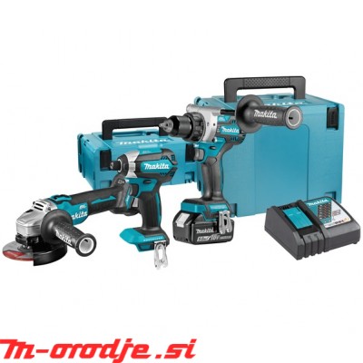 Makita DLX3155TJ Akumulatorski set DDF486, DTD153, DGA504, 2xBL1850B, DC18RC