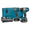 Makita DLX2527TJ Akumulatorski set 18V, BL, DDF489, DTD172, 2xBL1850B, DC18RC + Makpac