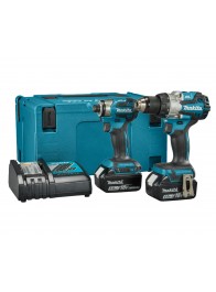Makita DLX2527TJ Akumulatorski set 18V, BL, DDF489, DTD172, 2xBL1850B, DC18RC + Makpac