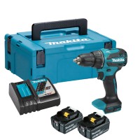 Makita DHP490RTJ akumulatorski vibracijski vijačnik, 65Nm, 18V, BL, 2xBL1850B, DC18RC, Kovček